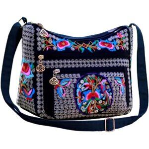 Hobo Crossbody Bag for women, Vintage Ethnic Tribal Embroidered Boho
